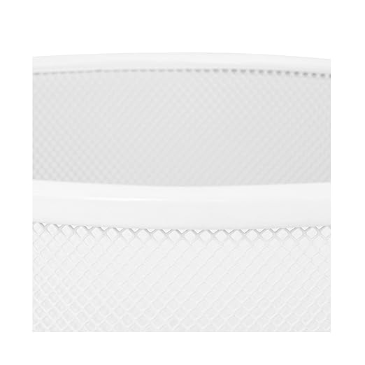 Seville Classics 2-Pack Steel Mesh Round Trashcan Wastebasket for Trash or Recycle in The Home Office or Garage White 6 Gallon
