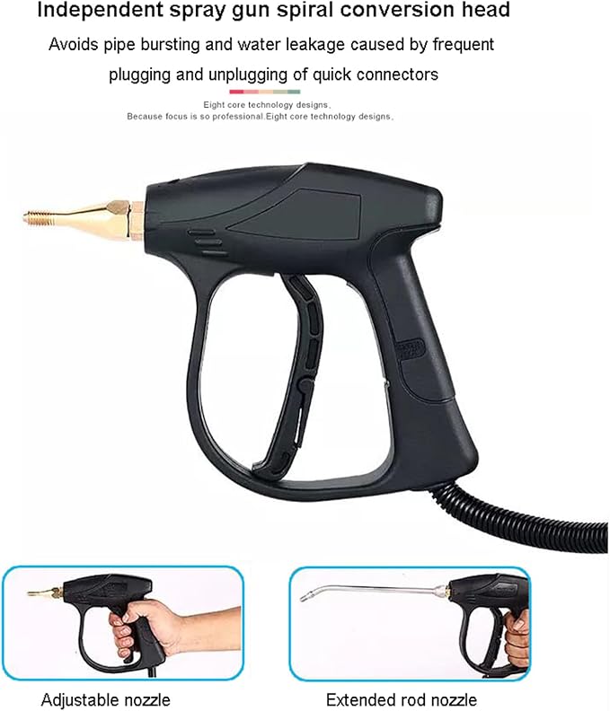 2600W Household Electric Steam Cleaner 120℃ High Temperature Steam Portable Handheld Steamer Car Kitchen Brush Cleaning MachineBlack