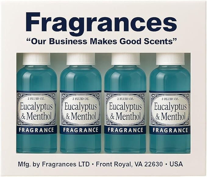 Rainbow RainMate Sirena Hyla Compatible Vacuum Fragrances – Assorted Fragrance 4-Pack For Water-Based Vacuums (Eucalyptus/Menthol)