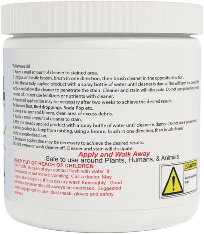 ACT Concrete Cleaner – Eco-Friendly Dry Powder Oil Stain Remover for Driveways Sidewalks Garages &amp Commercial Use | HOA Approved | Bioremediation Formula | Safe around Pets | 8oz