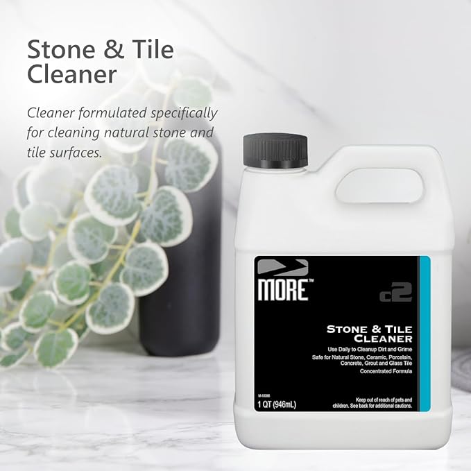 MORE - Stone &amp Tile Cleaner - Grout &amp Floor Cleaner for Natural Stone Marble Concrete Ceramic &amp Porcelain - Water-Based Grout Cleaner for Tile Floors - Concentrated Formula - pH Neutra