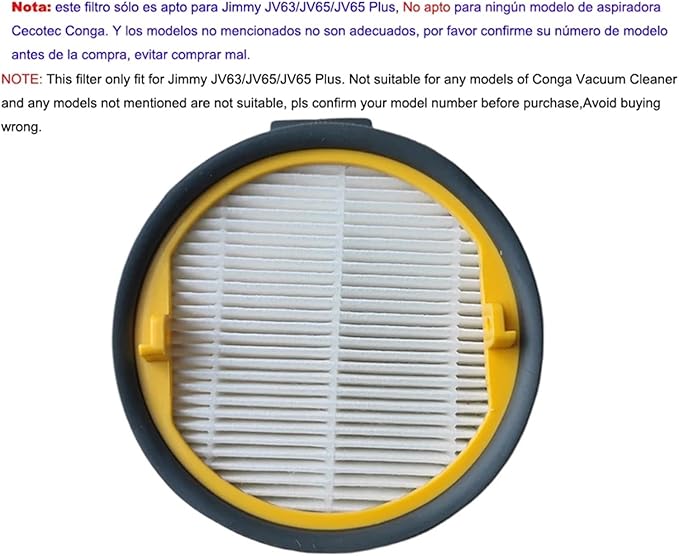 MIUYTRN Vacuums Replacements JV63 JV65 JV65 Handheld Cordless Vacuum Cleaner Filters Accessory cuicui(5pcs)