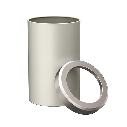 Gatco Small Bathroom Trash Can with Lid Round 3 Gallon Stainless Steel Wastebasket Under Sink Matte Pearl and Satin Nickel for Bathroom Bedroom Office (1931SN)