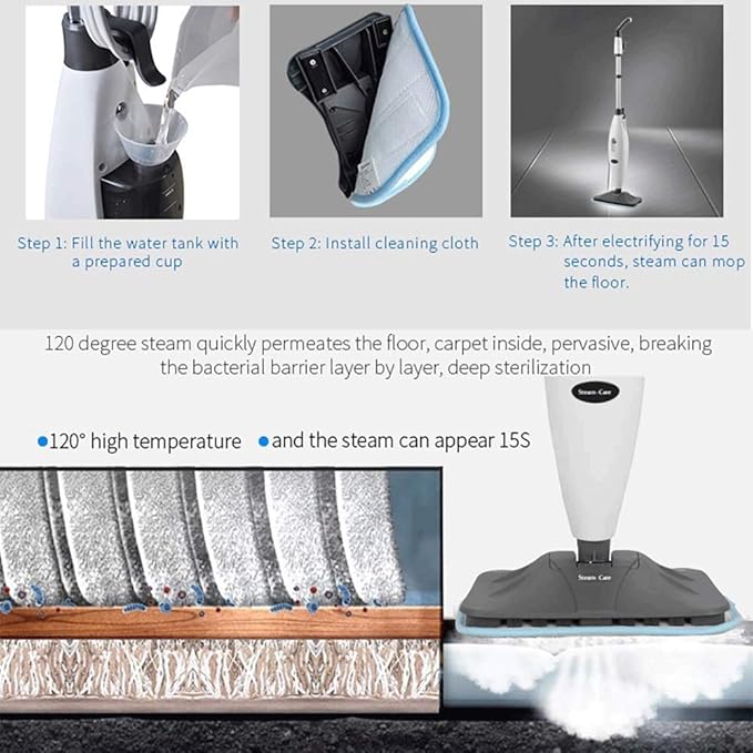 Cordless Electric Mop -Spinner Waxer Quiet Powerful Cleaner Spin &amp Buffer Polisher for Hard Wood Tile Vinyl Marble Laminate Floor