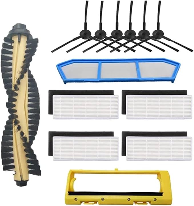 BeNtli Robot Vacuum Spare PartsMain Side BrushHepa FilterMop RagStrainer Brush CoverCompatible for GUTREND Style 220 / Compatible for Polaris PVCR 0735 (Color : 2Brush 4Filter)