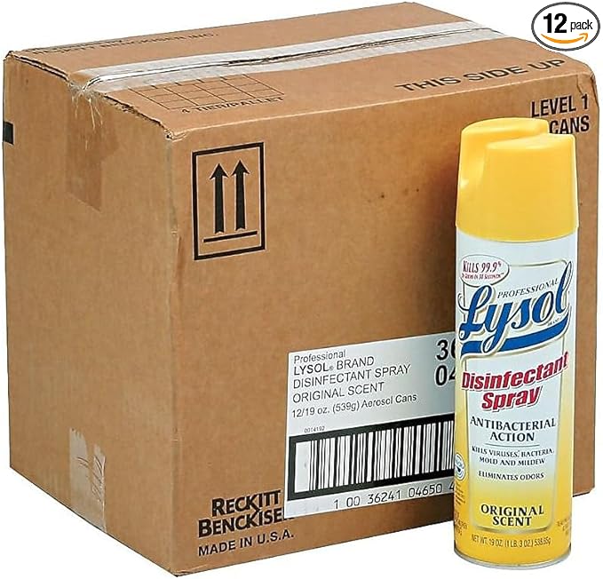 Lysol Professional Disinfectant Spray Original Scent 19 Ounce (Pack of 12)