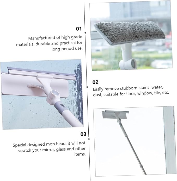 Ergonomic Glass Cleaning Wiper Multi-Purpose Window Cleaner Tool for Floor Window Scratch- Long-Lasting