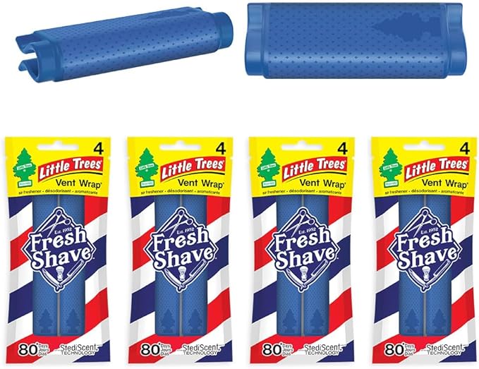 LITTLE TREES Car Air Freshener | Vent Wrap Provides Long Lasting Scent Invisibly Fresh | Fresh Shave 16 Air Fresheners