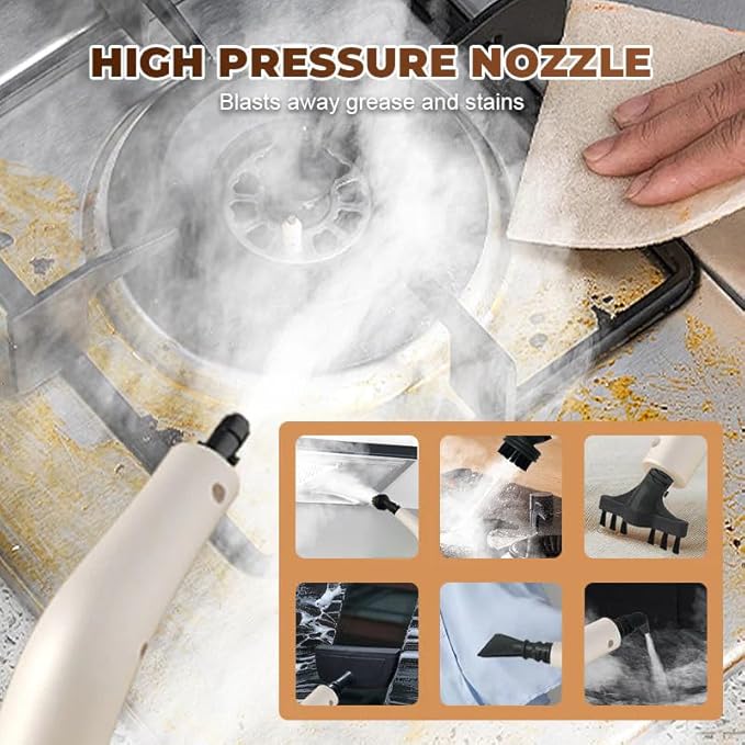 Portable High-Temperature Steam Cleaner Set Multi-Function Handheld Steam Cleaner with 9 Attachments for Home Use Deep Clean Clothes Stoves &amp More