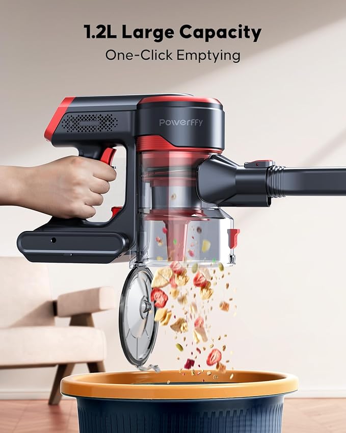 Cordless Vacuum Cleaner Stick Cordless Vacuum with LED Touch Screen Anti-Tangle Vacuum Cleaner with Charging Station for Carpet Hard Floor Pet Hair