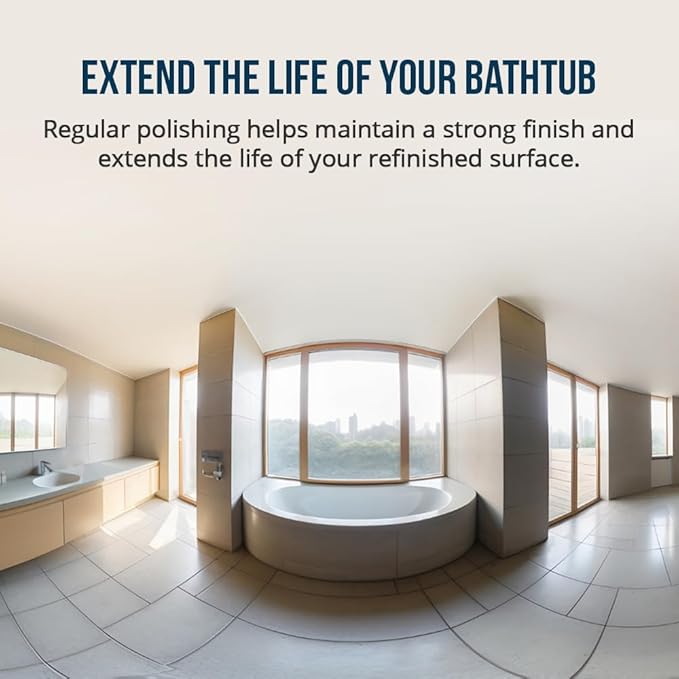 Ekopel 2K Bathtub Wax | Polish &amp Seal for Porcelain &amp Fiberglass Tubs | Watermark &amp Scum Repellent | Easy DIY Shine