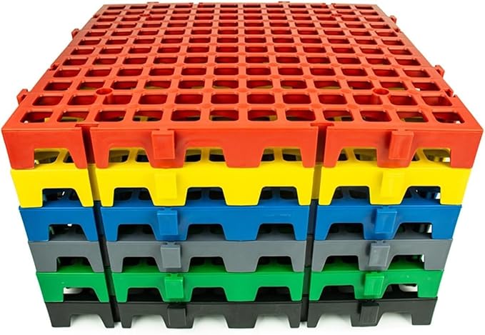 Trench Drainage GrateDrain Covers OutdoorInterlocking Floor TilesGarage Multicolor Pack Of 4-20 Pieces(Blue4 pieces)
