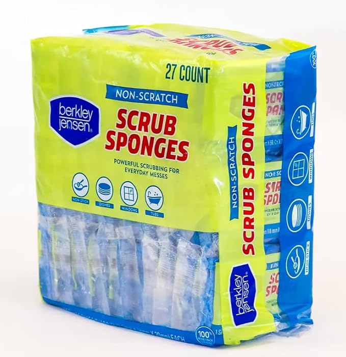 Berkley Jensen Non Scratch Cellulose Scrub Sponges 27 ct. Blue