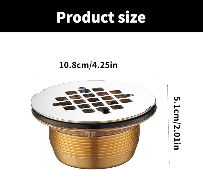Portable Odor Shower Drain Brass Floor Drain for Kitchen Supplies Sinks and Bathroom Basins Home Accessory