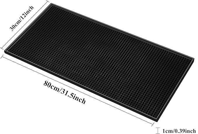 4 Pack Bar Mat Dish Drying Mat Large 31.5in x 12in Rubber Thick Durable Service Bar Mat for Home Kitchen Countertop Mat Espresso Coffee Bar Mat Black