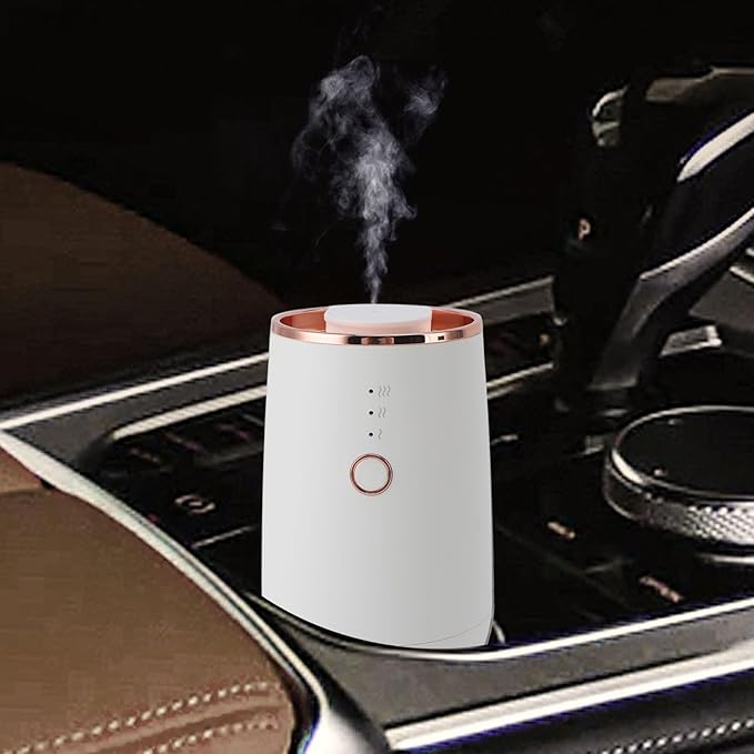 Smart Car Air Fresheners Desktop Aromatherapy Diffuser Mini Scent Air Machine for Home Room Cars Office (White)
