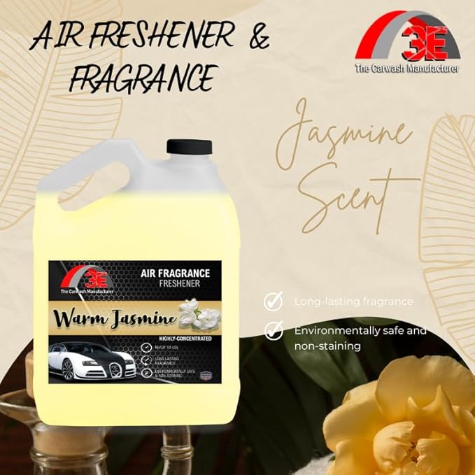 3E Smell Premium Air Freshener Deodorizer and Odor Eliminator Ready-to-Use Liquid Air Freshener All Natural | Great for Cars Trucks SUVs RVs &amp More (128 oz) 1 Gallon Made in the USA (Jasmine