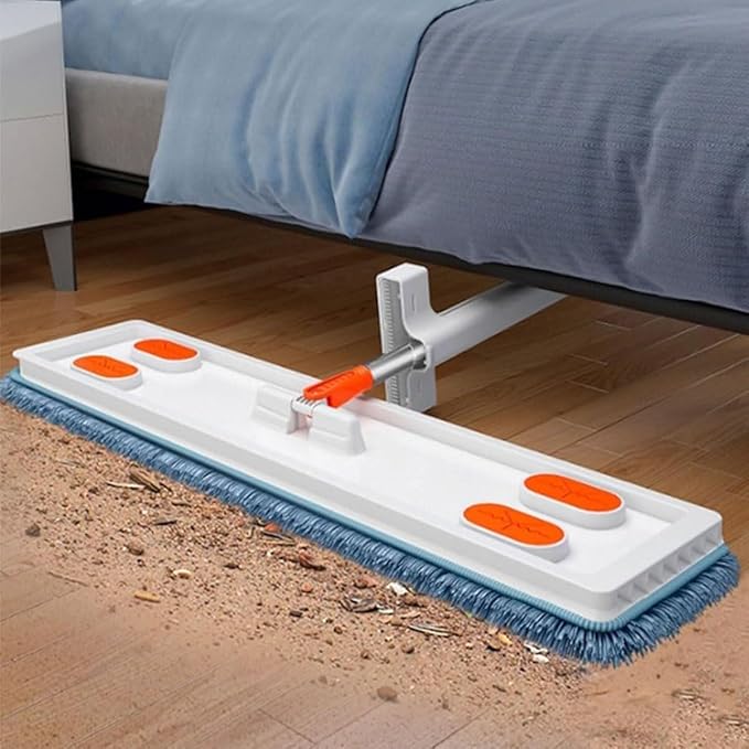 Large Flat Mop 2023 New Large Flat Mop Large Surface Flat Mop Wall Cleaning with Long Handle Reusable Portable Wet &amp Dry Lazy 12027(Blue Mop+2pcs Rag)