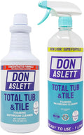 Don Aslett Tub n' Tile Foaming Bathroom Cleaner Set - 32 Oz Concentrated Formula | Cleaning Supplies for Shower Doors Tile Tub and Sink