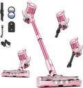 Cordless Vacuum Cleaner 8 in 1 40Kpa 55MinsLightweight Vacuum Cleaners for Home Stick Vacuum with Anti-Tangle BrushWall Mount Rechargeable Cordless Vacuum for Floor/Sofa/Pet HairPink