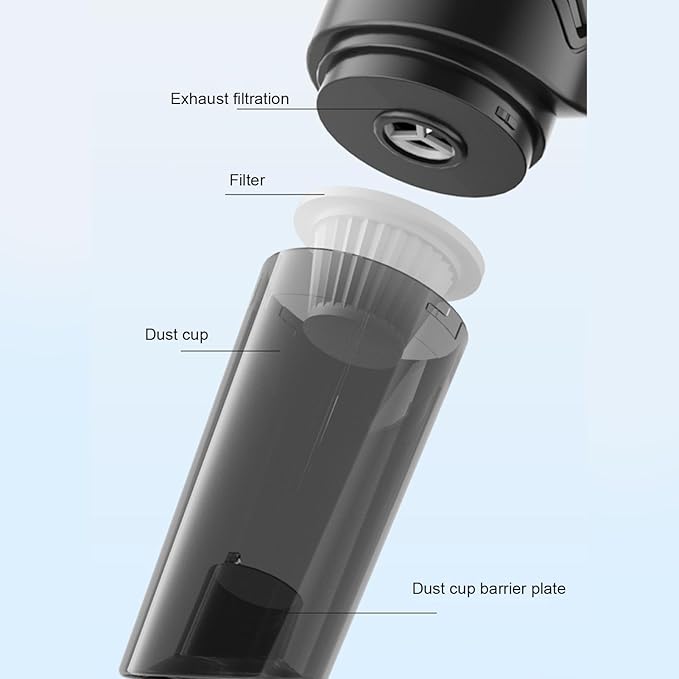 Hyuduo Cordless Vacuum Cleaner Handheld Stick Vacuum 4000pa Suction 200mm Inlet 20min Runtime 4+1 Configurations with 300ml Water 850mL Dust Cup for Home Car Cleaning