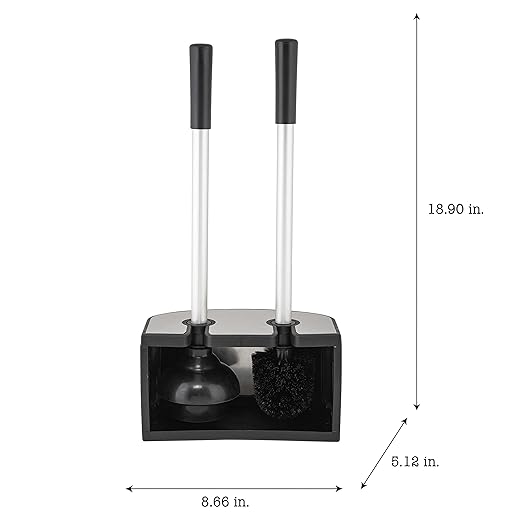 Bath Bliss 2-in-1 Toilet Brush and Plunger Set in Stainless Steel