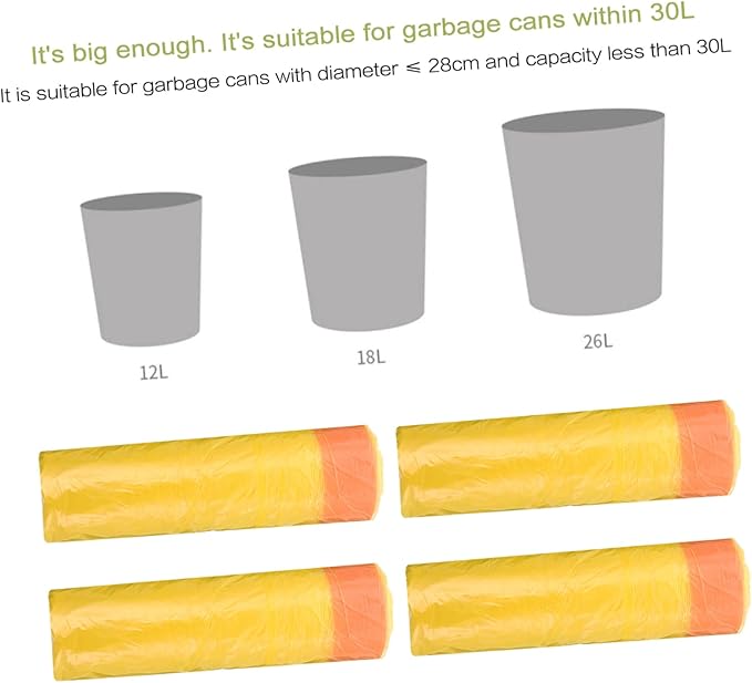 10packs Disposable Drawstring Trash Bags for Household Use Extra Thick Rubbish Bags for Bathrooms Bedrooms Offices -up