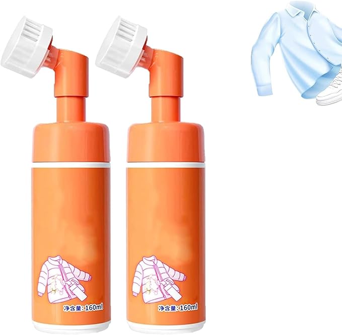 Dry Cleaning Agent for down Jackets with Brush Head160ml Wash-Free Clothing Foam SprayLifts Grime Without Harming FabricReusable &amp Convenient (2pcs)