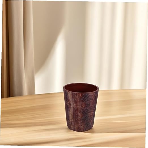 ARTIBETTER Retro Wood Grain Plastic Trash Can Large Capacity Wastebasket for Kitchen Bathroom Office Bedroom PP Material Easy to Clean Compact Design