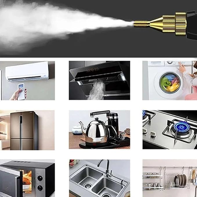 Eigoods 2500w Handheld High-Temperature Pressurized Cleaner 2500w Handheld High-Temperature Pressurized Steam Cleanerwith Brush Heads and 1000ml Tank for Home Car Kitchen (Black)