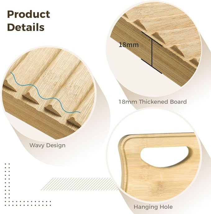 Thick Bamboo Laundry Washboard for Effective Clothes Stain Removal and Scrubbing