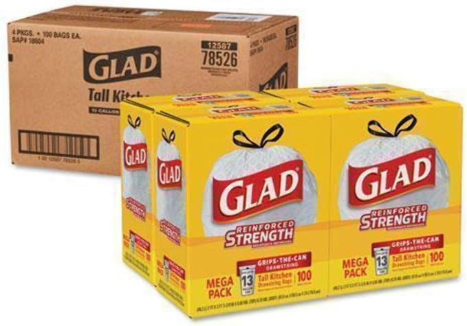 CLO78526 BAG TALL KITCHEN TRASH WH BX/100