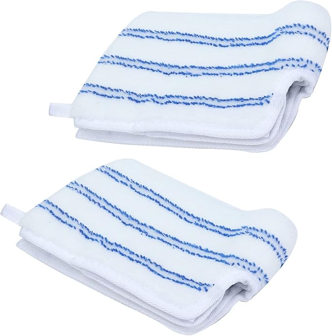 2 Pack Microfiber Mop Replacement Heads Compatible with O-Cedar Dual Action Flat Mop for Dry/Wet Use Machine Washable Reusable Flip Mop Refills All Surface Cleaning(Blue White Stripe)