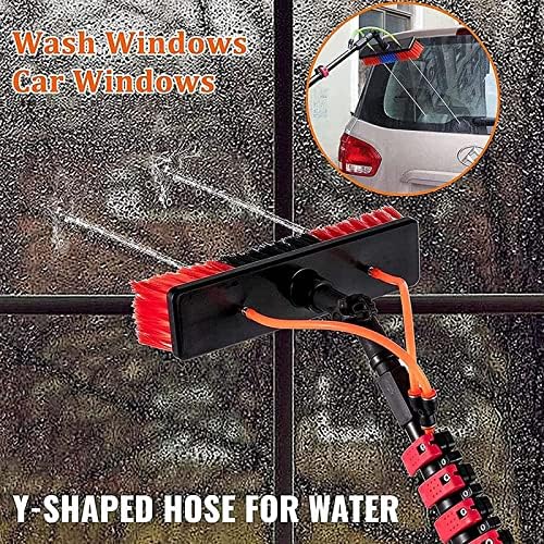 Glass Cleaning Brush Home Water Fed Telescopic Pole Kit Solar Panel Brush Rotating for Photovoltaic PanelWindow Cleaning Pole Cleaning Photovoltaic and Solar Panels Water/Hose Fed Pole W