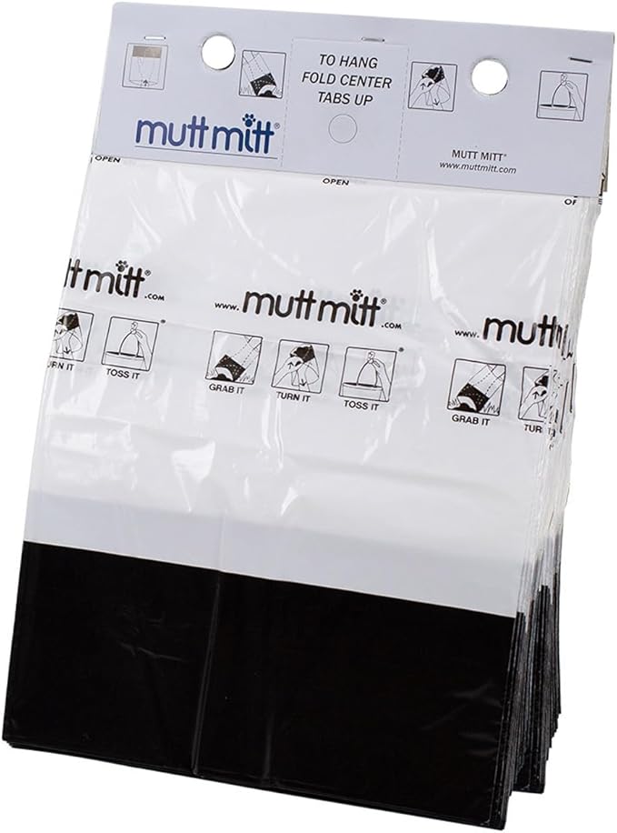 Mutt Mitt® 2-Ply Dog Waste Bags with Thick 2 Mil Mitten - No more yuck or warm handshake - New Listing Same 400 White &amp Black Dog Waste Bags on 4 Station Headers