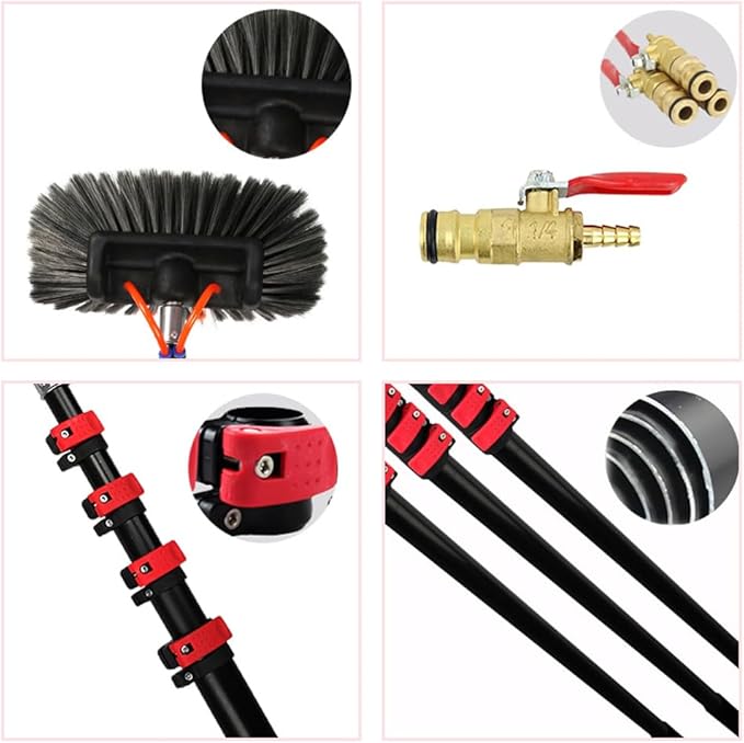 Window Cleaner Tool Solar Panel Cleaning Brush Free Height Adjustment Ergonomic Design Suitable for Cleaning High Altitude Glass Cleaning Photovoltaic and Solar Panels.