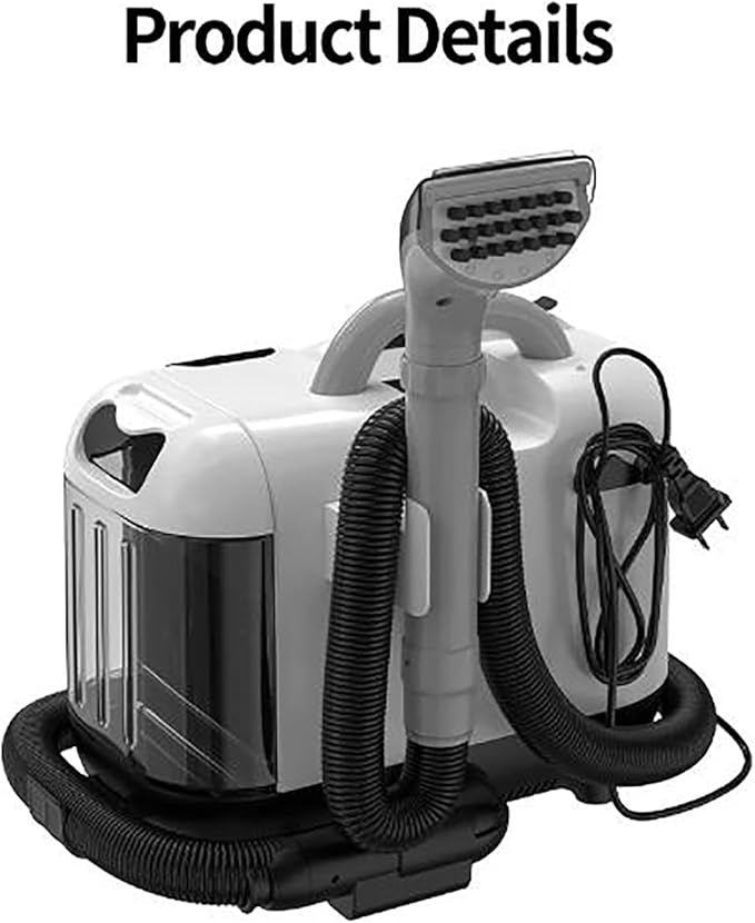 Stain Cleaneing Machine 1200W Portable Carpet Cleaner with Anti-slip Handle 13KPa Powerful Suction and Double Water Tanks Design 1300ml Clean Water Tank and Save To Space for Stairs and Cars
