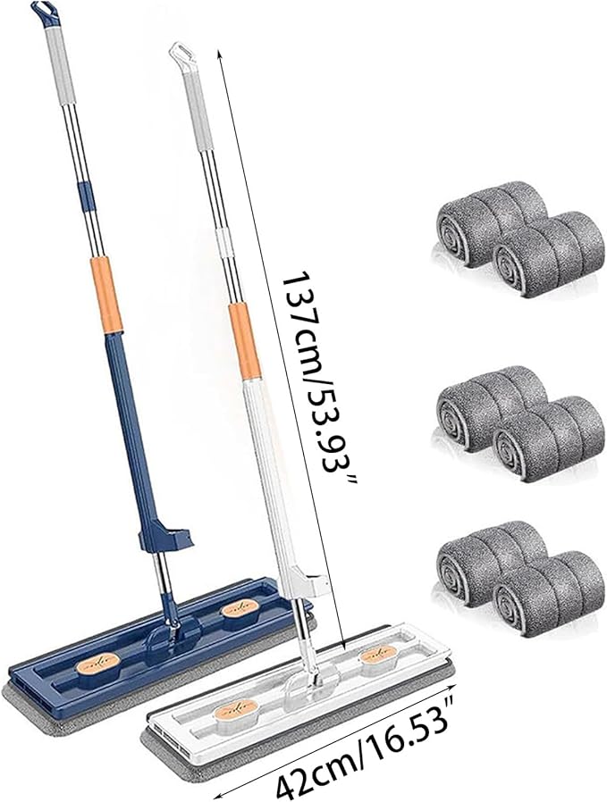 Large Flat Mop Set 360° Rotation Floor Tool with 2/4/6 Microfibre Mop