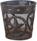 DeLeon Collections Western Star Rope Trim Metal Wastebasket