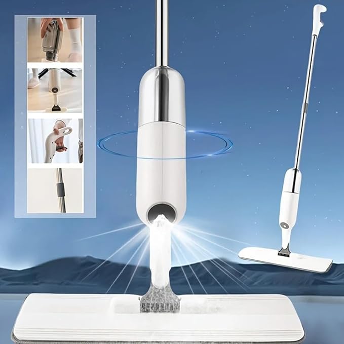 New Spray Mop Broom Set with Reusable Microfiber Pads Rotating Dry &amp Wet Household Flat Mops for Cleaning Home Floor Tool