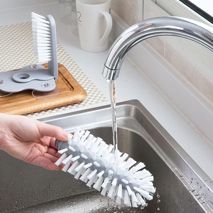 Tea Cup Brush Coffee Pot Cleaning Glass Bottle Cleaner Baby Suction Wall Lazy