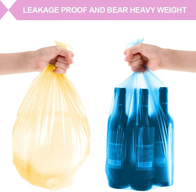 FORID Small Trash Bags - 2.6 Gallon Garbage Bags and 4 Galllon Wastebasket Liners - 300 Count in 10 Rolls 5 Color - Durable For Office Home Bedroom Car - 10 Liters &amp 15 Liters