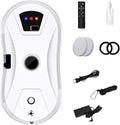 Automatic Smart Window Cleaning Robot with Single Water Spray 5600Pa Suction Multiple Cleaning Modes &amp Remote Control UPS Backup &amp Safety Rope for High Windows Mirrors and Tiles (White)
