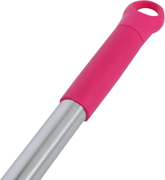 Carpet Hair Removal Broom with 48'' Telescoping Adjustable Handle Rubber Broom Carpet Rake for Pet Hair Dust Removal Daily Household Cleaning(Pink)