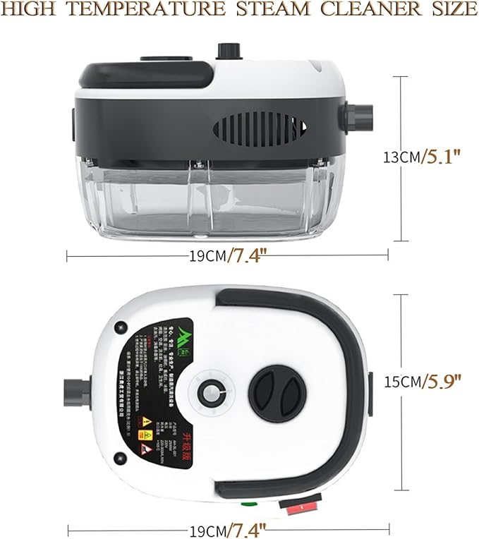 Portable Handheld Steam Cleaner 6-Level Adjustable Handle 10s Heat-Up Large Quarts Tank High Pressure Steam Machine for Dirt Grease Grout Tile Floor Car(Style4)