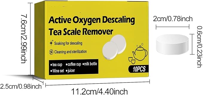 Multifunctional Descaling Cleaning Tablets For Cups Cookware &amp Stovetops - Effortlessly Remove Limescale &amp Dirt(2PCS)
