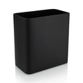 Essentra Home Matte Black Rectangular Trash Can for Home Office Bedroom Bathroom Kitchen - 2.4 Gallon 9 Liter Capacity - Fits in Narrow Compact Spaces - Stable Durable Polyresin