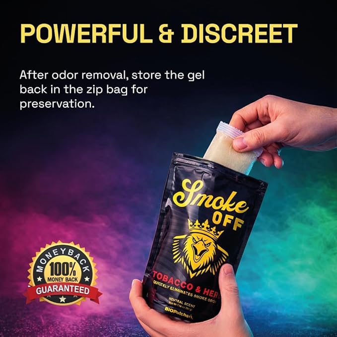 Tobacco and herb smoke odor eliminator gel bar neutral scent for home car office and smoking lounges - Biopulcher Smoke OFF.