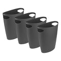 Superio Slim Bathroom Trash Can 2 Gallon Plastic Small Compact Waste Basket for Bedroom Dorm Under Office Desk Narrow Portable RV Dustbin 4 Grey