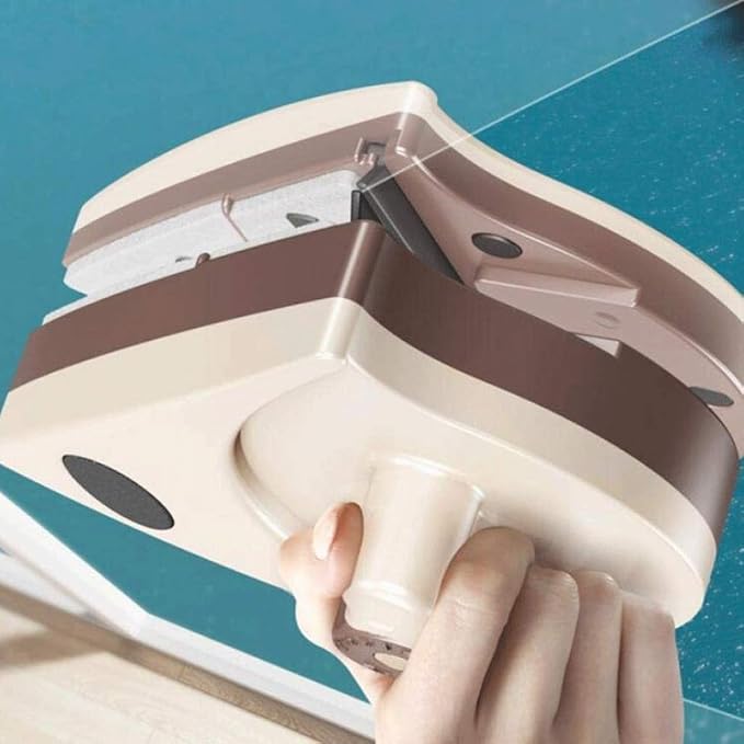 Double-Sided Magnetic Window Cleaner Glass Cleaning Brush Wiper Household Tools with Anti-Falling Rope for High